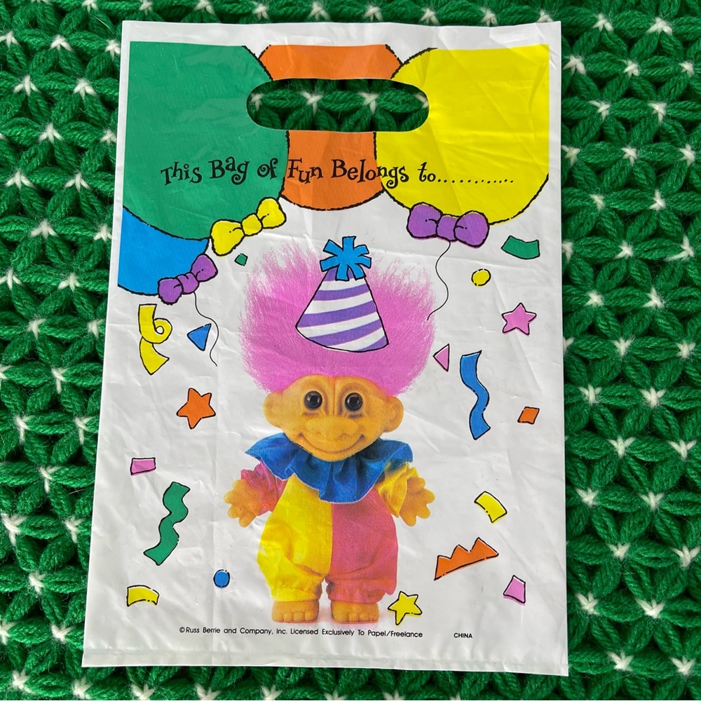 Russ Troll Doll Plastic Treat Bag Vintage